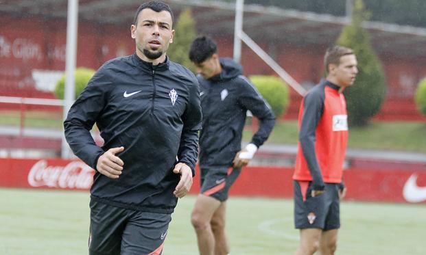 Javi Fuego, durante un entrenamiento.