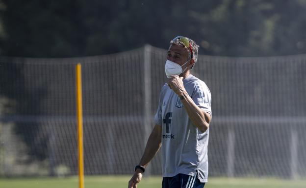 Luis Enrique, en la Ciudad del Fútbol de Las Rozas. 