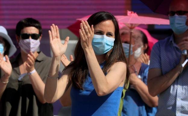 La nueva secretaria general de Podemos, Ione Belarra, este domingo en la IV Asamblea Ciudadnaa del partido.