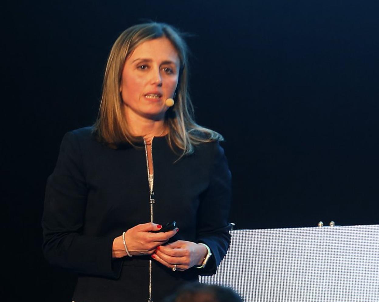 María Calvo, durante la presentación del documento '22 acciones ineludibles para el progreso de Asturias'. 