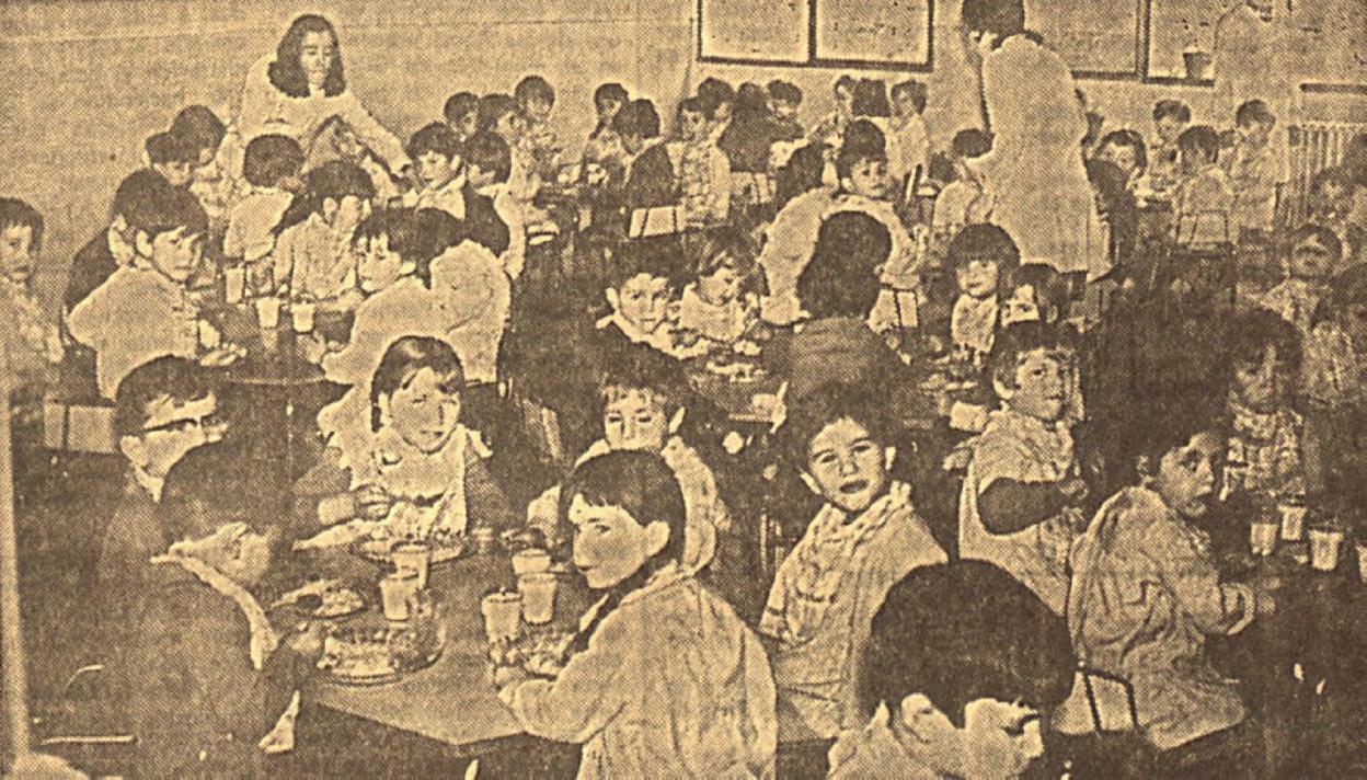 La hora de la comida en el Jardín Aleluya.