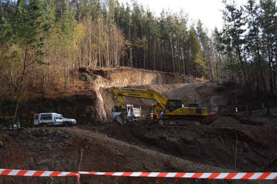 Obras en el tramo afectado.