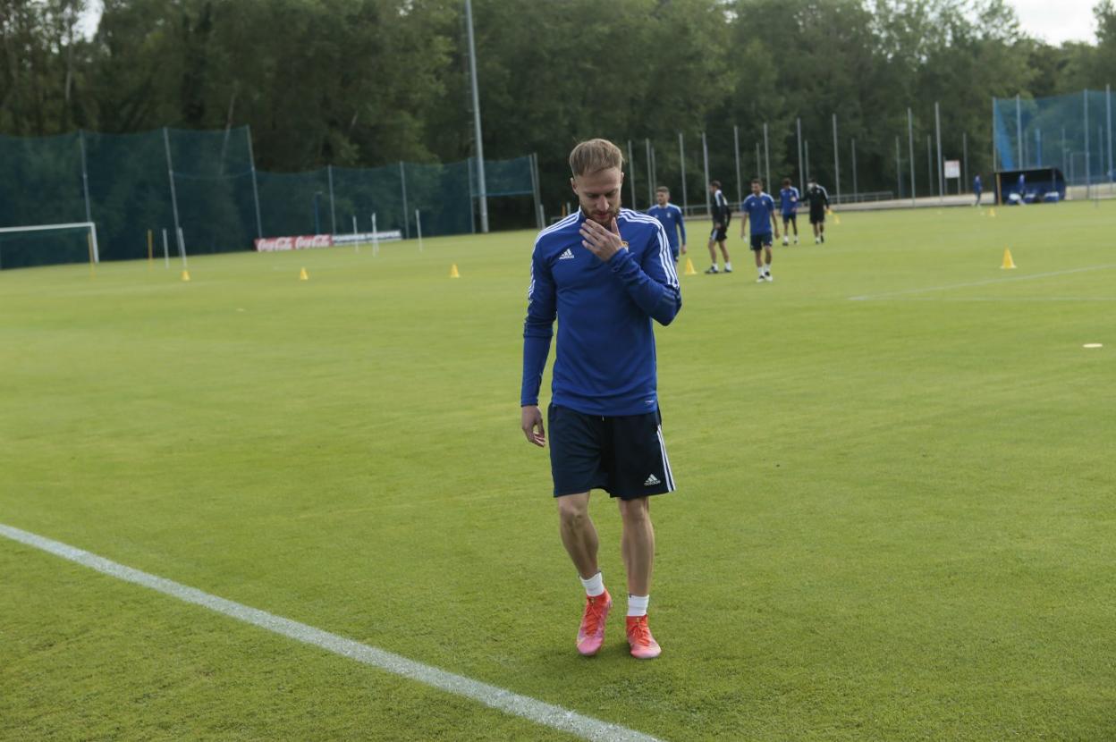 Pierre Cornud, antes de un entrenamiento en El Requexón. 