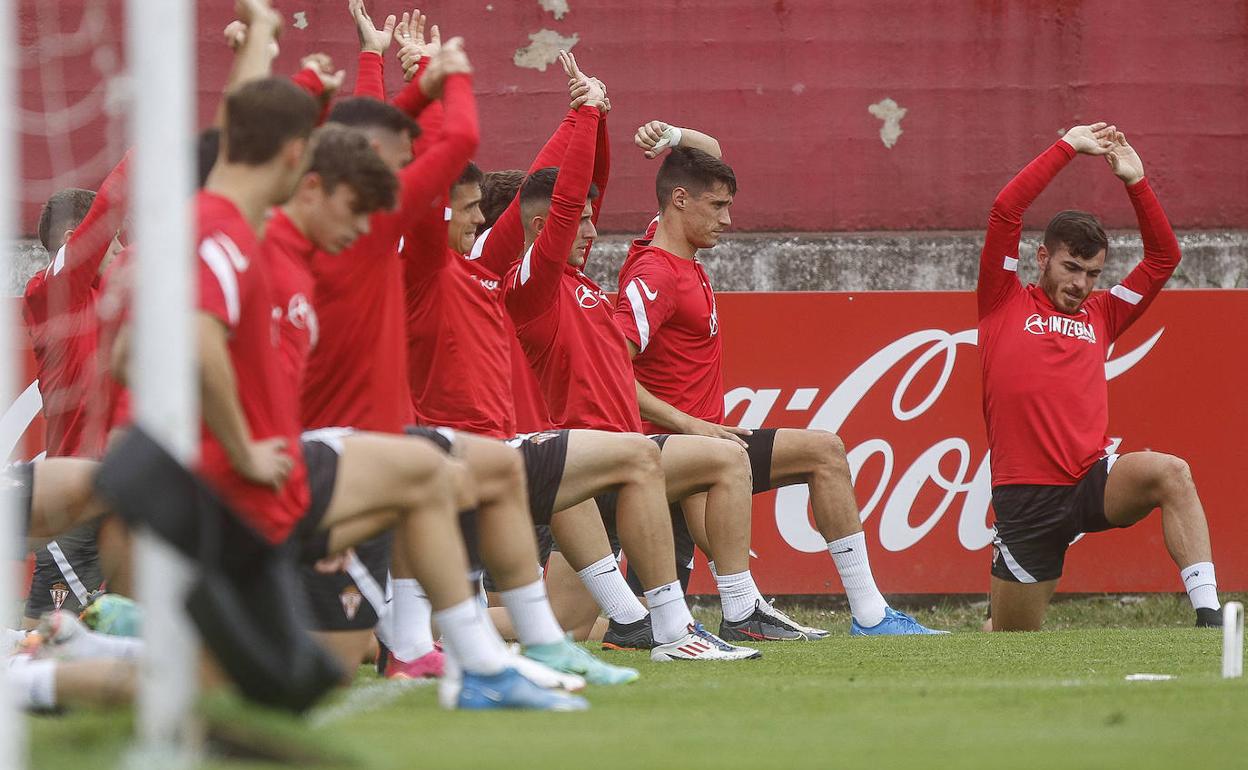 Entrenamiento del Sporting.