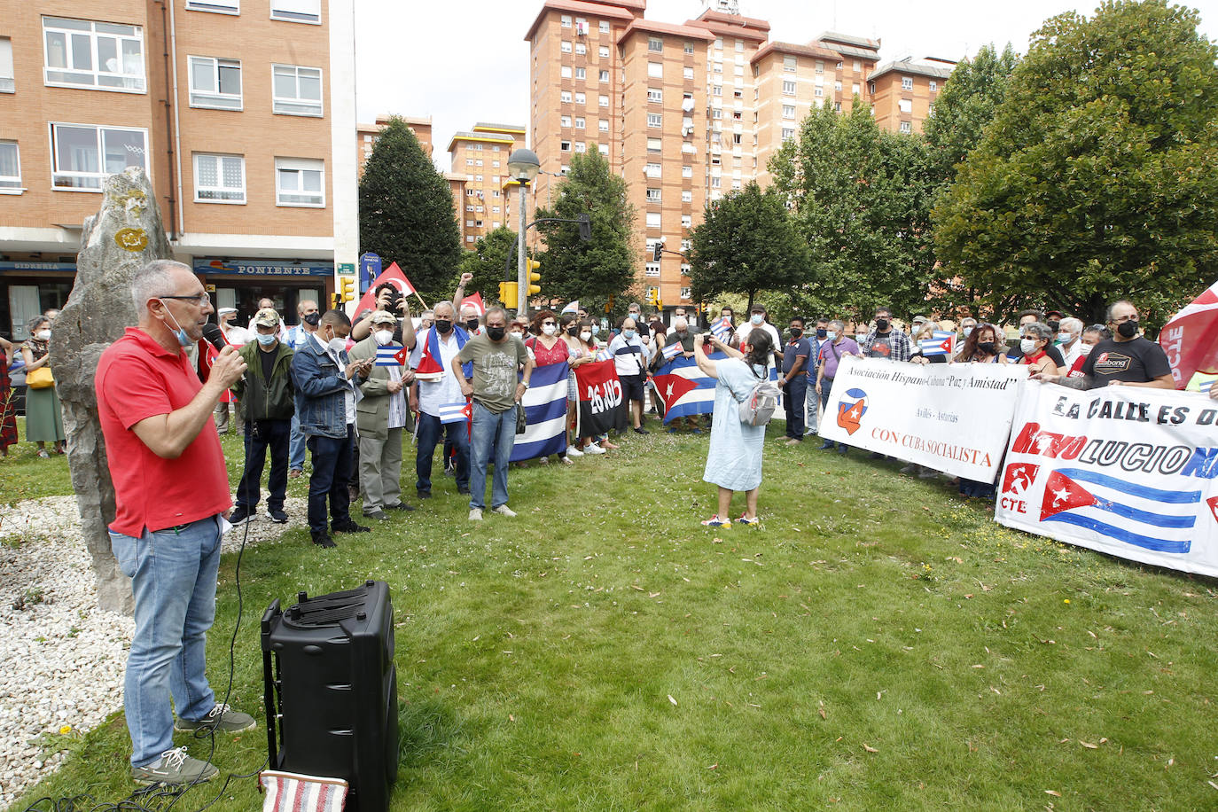 La actual crisis destada en Cuba ha llevado a colectivos de Gijón a manifestarse