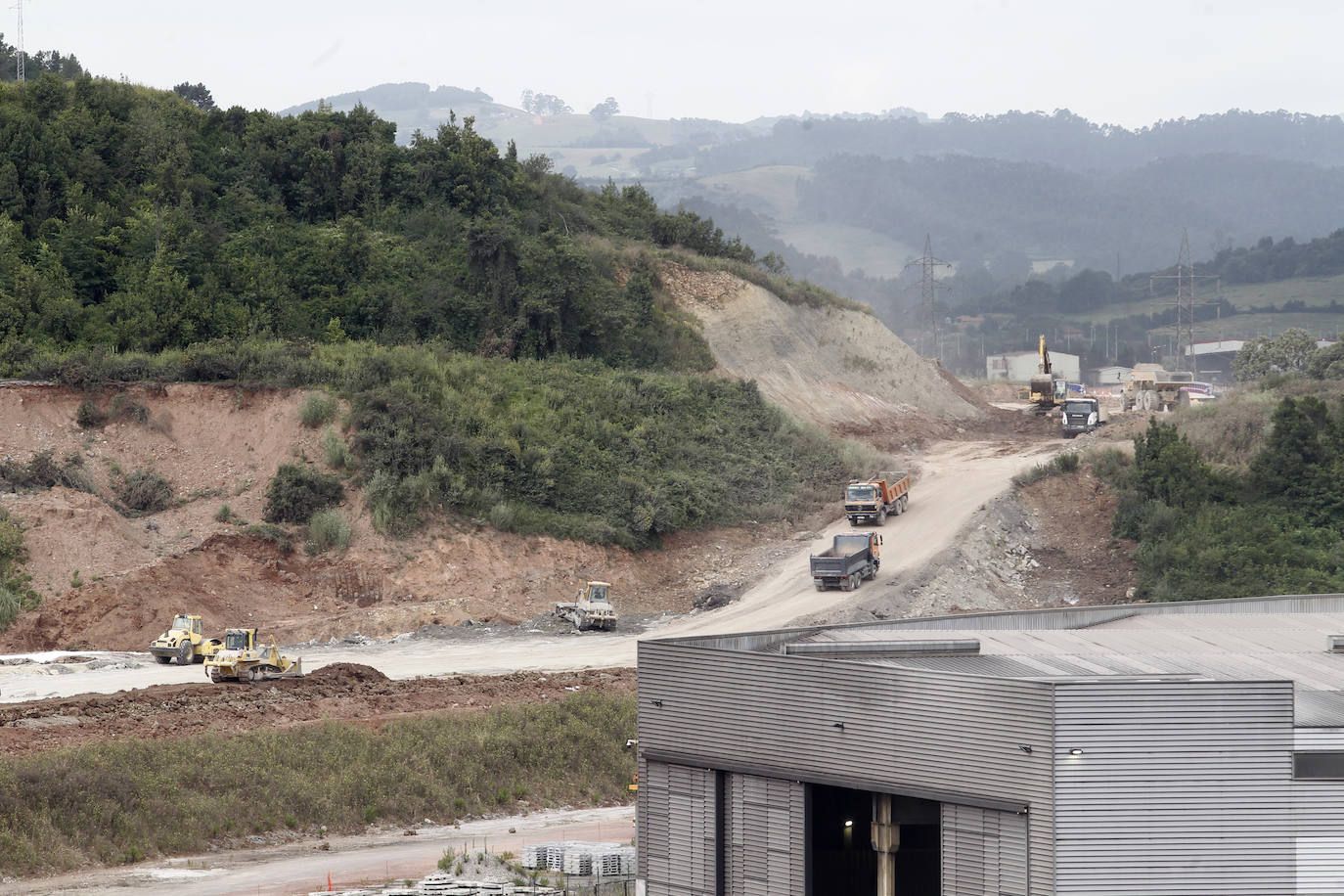 Las obras del vial de acceso a Zalia.