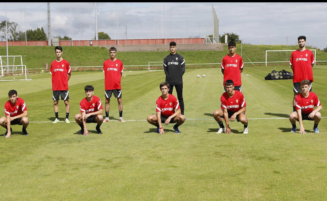 El Sporting B, en pretemporada 