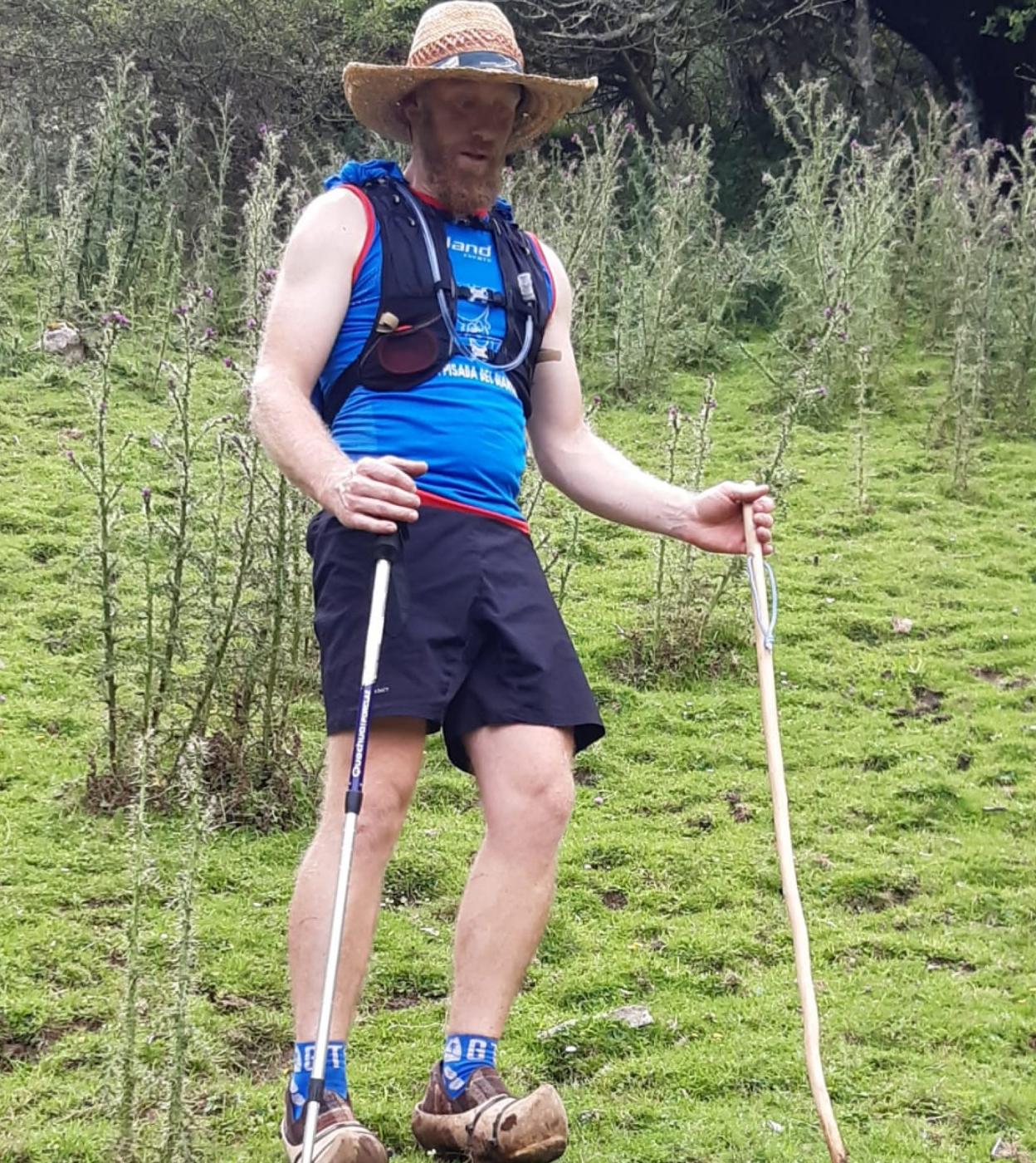 Guillermo Llera y sus madreñas, durante el recorrido sdel Diantre. 