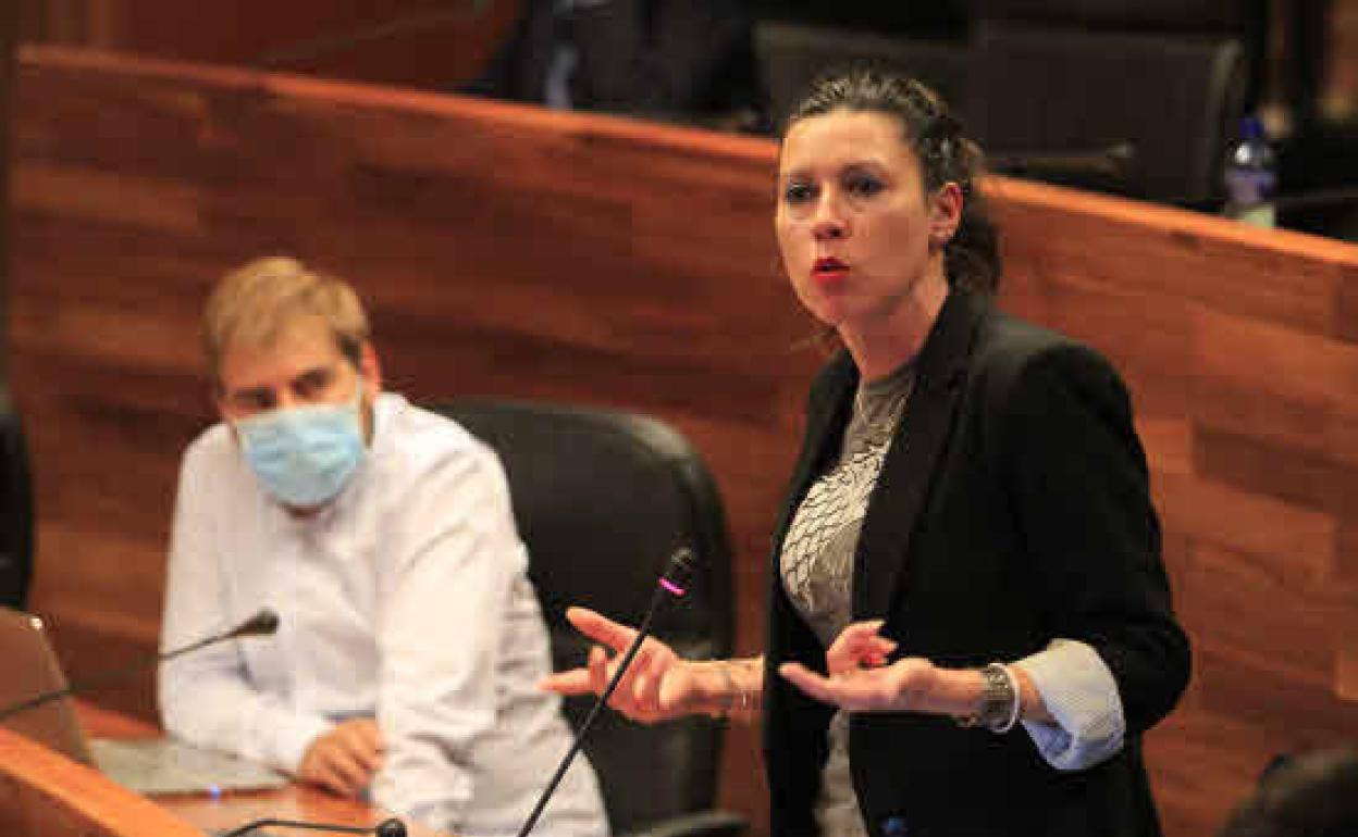 Nuria Rodríguez en un pleno de la junta general del Principado.