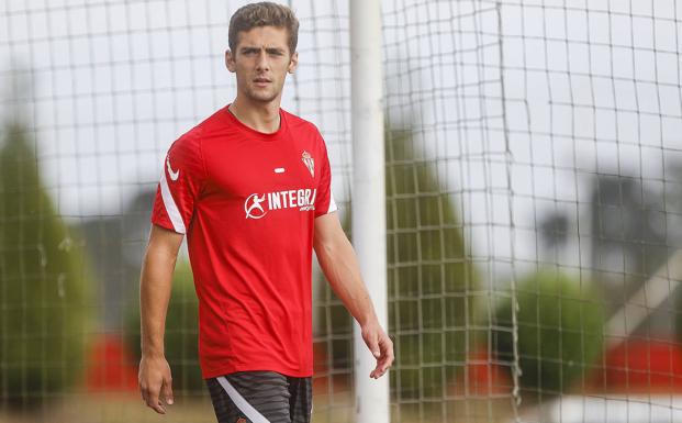 Jose Gragera, en el entrenamiento de este lunes.