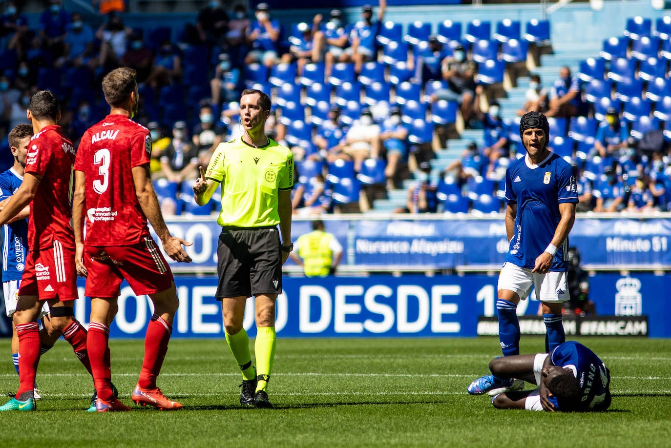 Un momento del partido disputado en el Carlos Tartiere