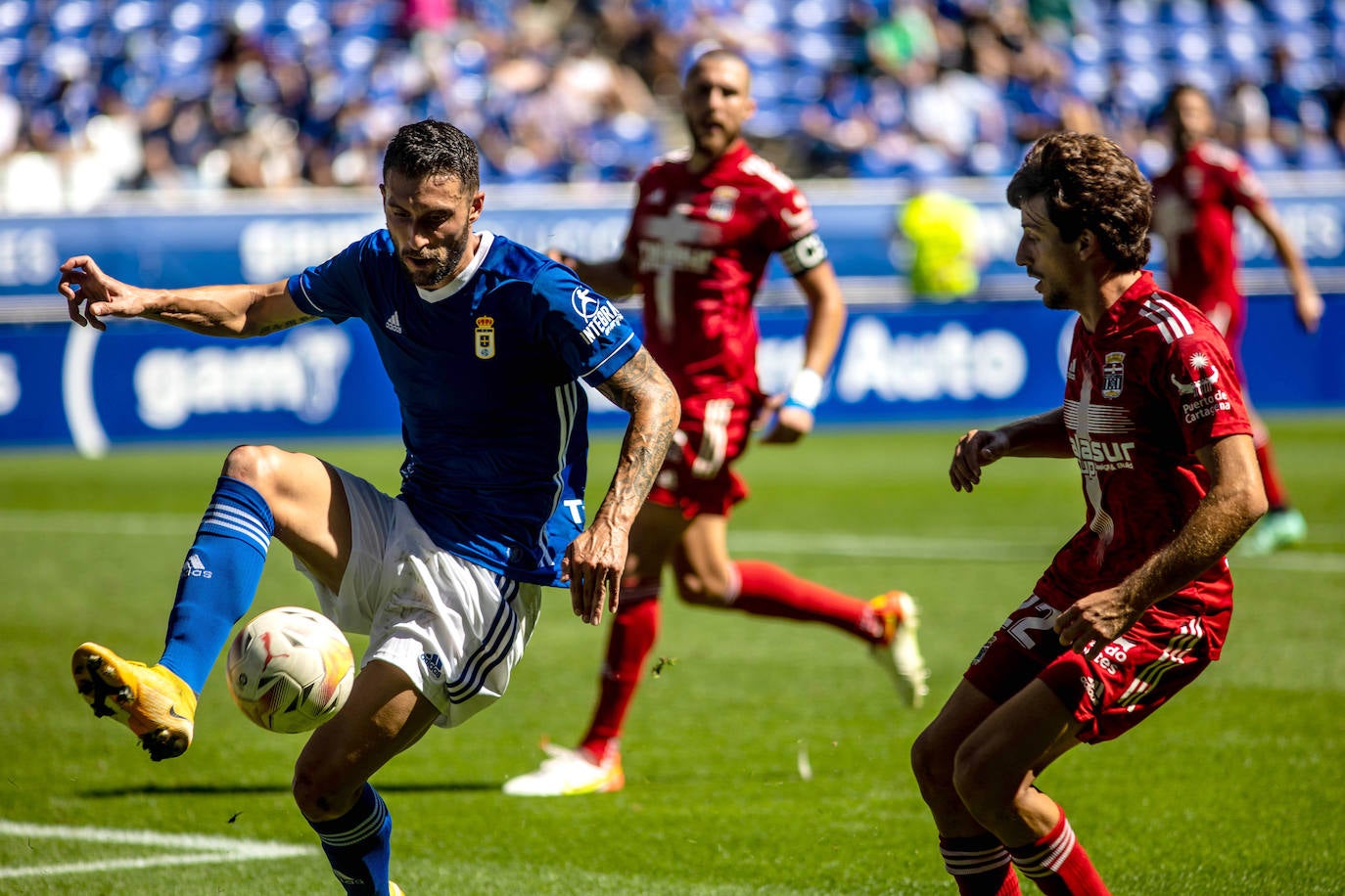 Un momento del partido disputado en el Carlos Tartiere