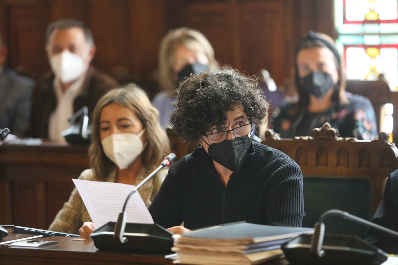 Berta Piñán durante su compareciencia en la Junta sobre los Selgas. 