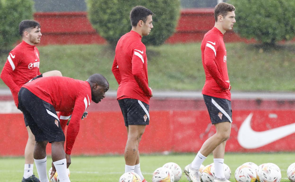 Un entrenamiento del Sporting 