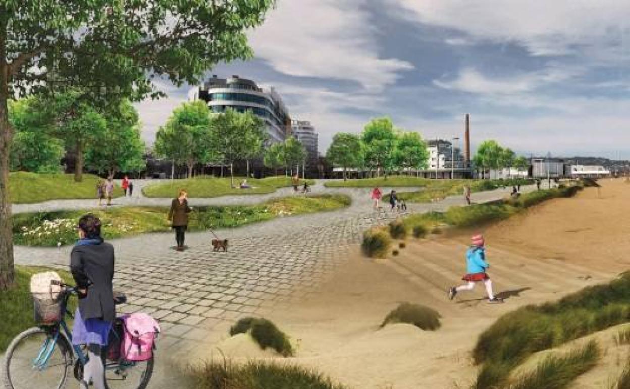 El proyecto 'Foment-On', ganador del concurso de ideas para reformar el paseo gijonés 