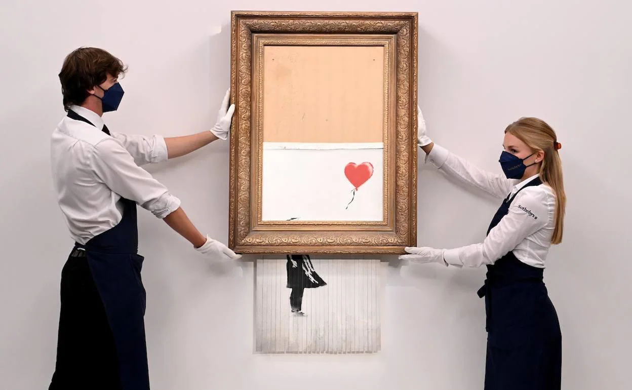 Estados Unidos táctica Dependiente La obra destruida de Banksy, 'Niña con globo', vendida por casi 22 millones  de euros | El Comercio: Diario de Asturias
