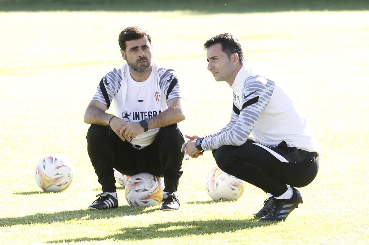 David Gallego, ayer, durante la sesión matinal en Mareo. 