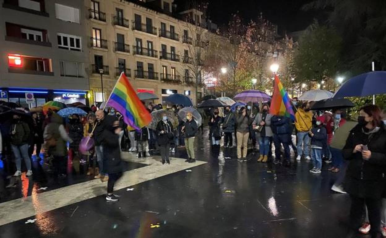 La concentración que se ha organizado en repulsa por la agresión. 