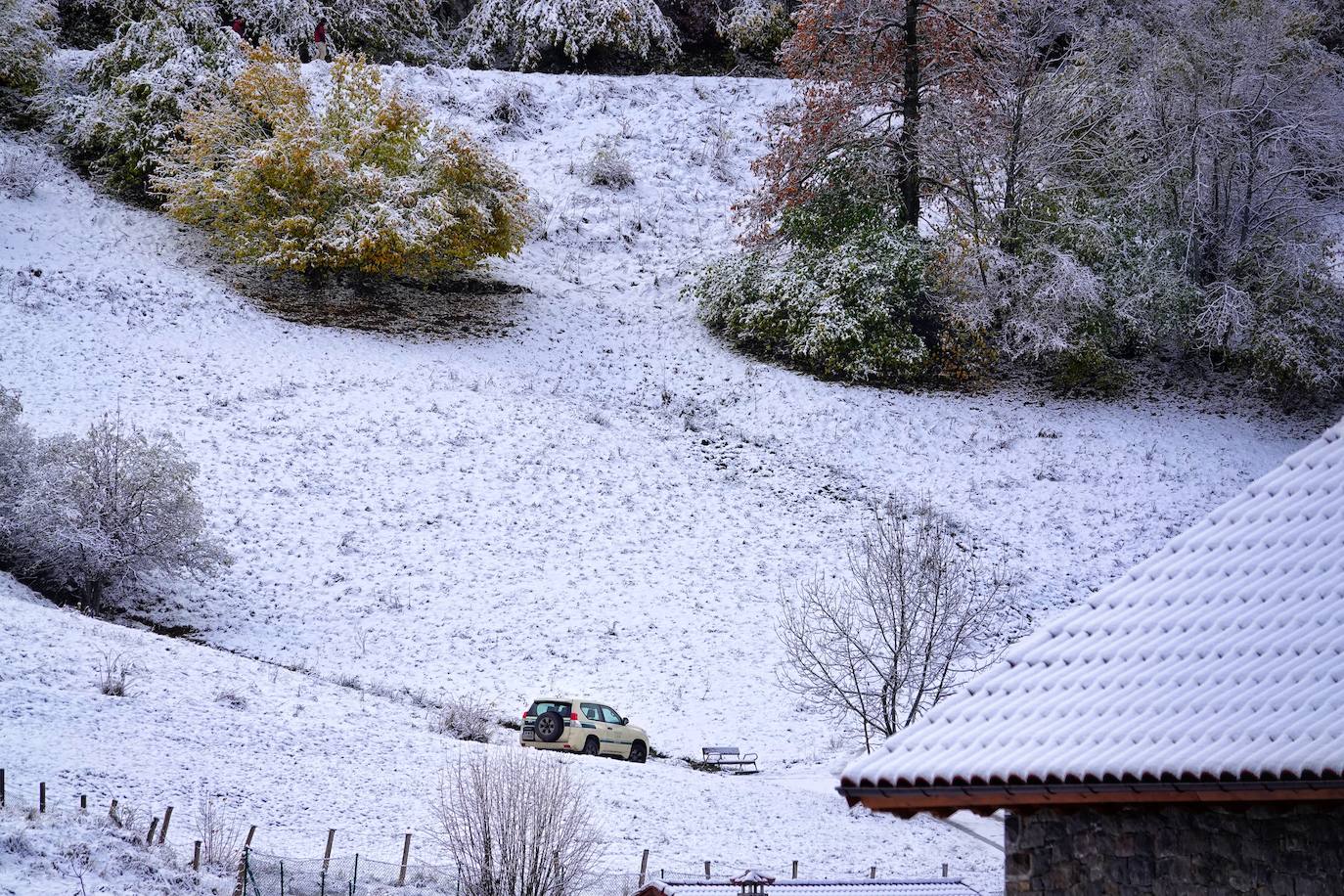 Fotos: Asturias, bajo el primer temporal de nieve del otoño