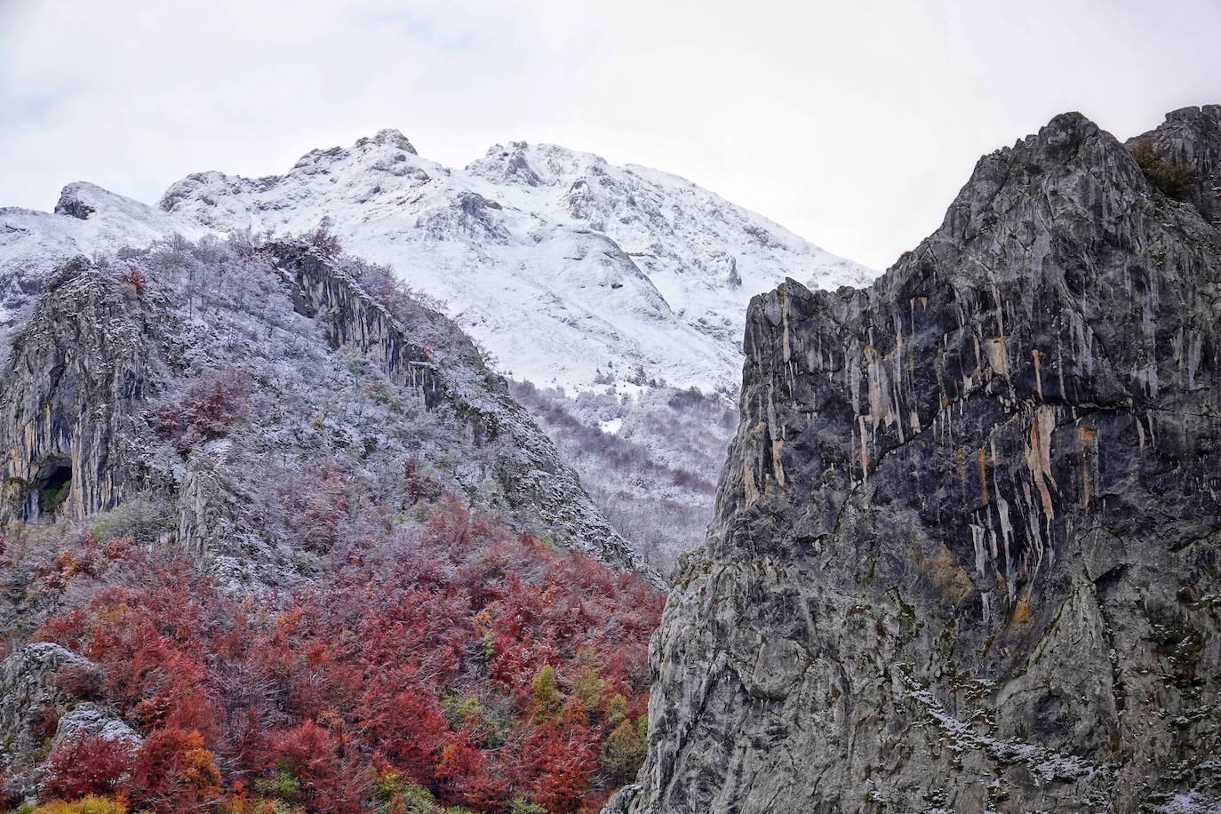 Fotos: Asturias, bajo el primer temporal de nieve del otoño