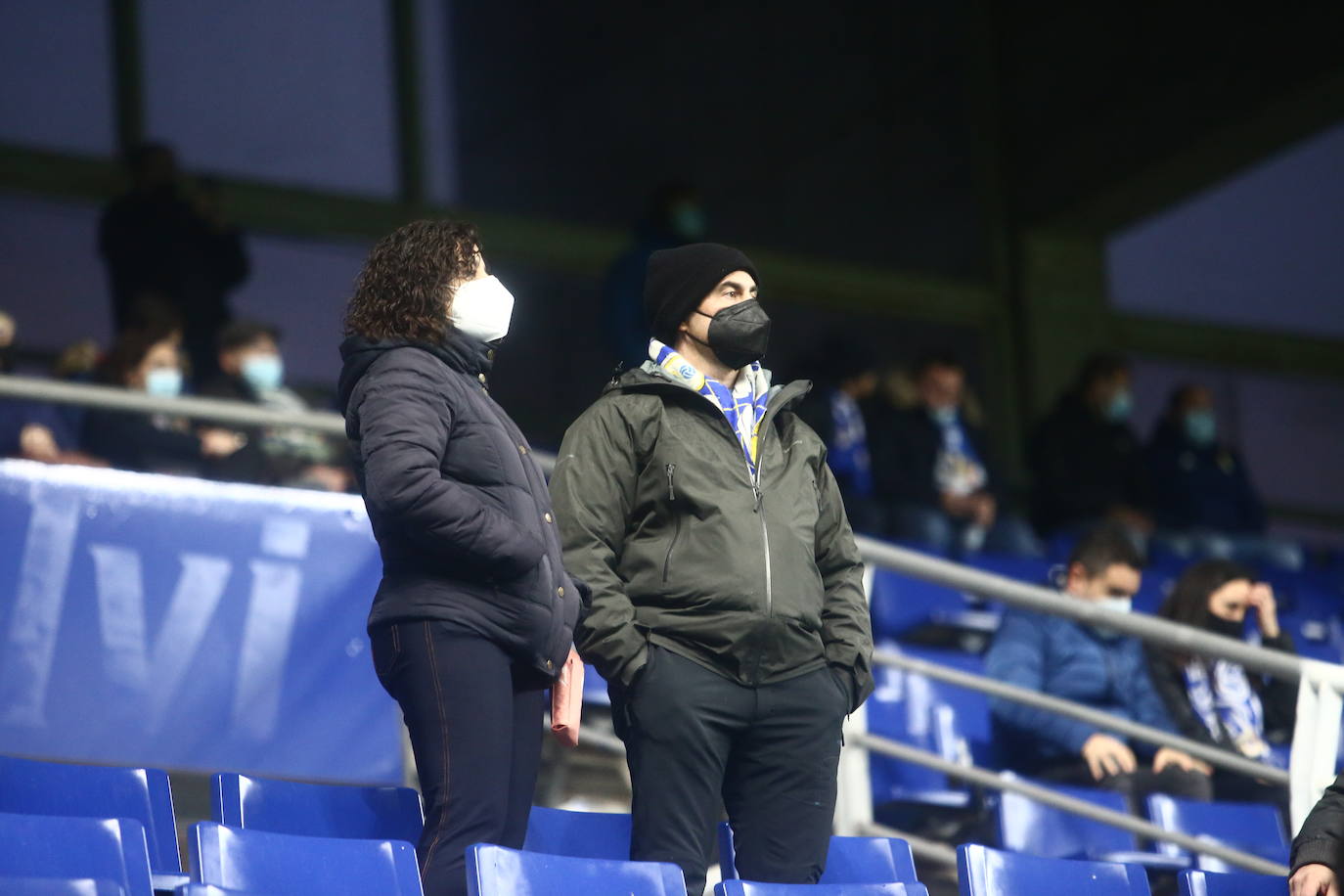 Buscate en la grada del Tartiere en el partido Real Oviedo Alcorcón