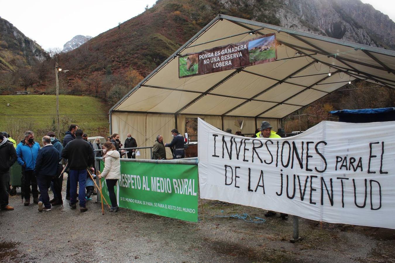 Fotos: Ganaderos y vecinos exigen en Ponga «respeto al medio rural»