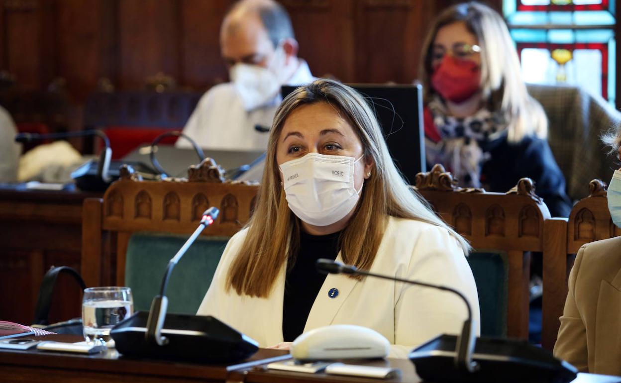 Lydia Espina, durante su comparecencia. 