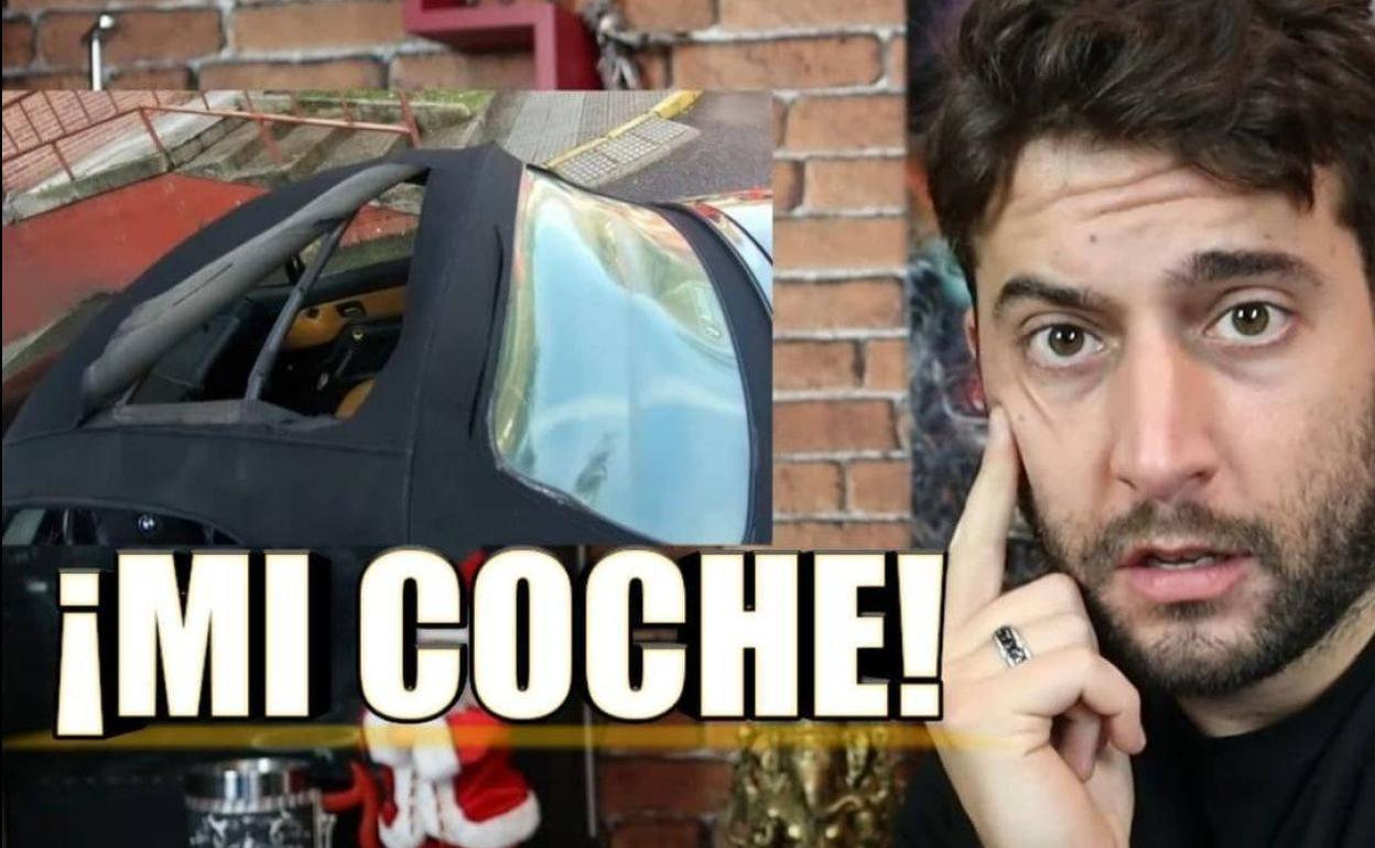 El 'youtuber' asturiano ha denunciado el destrozo de su coche a través de las redes sociales.