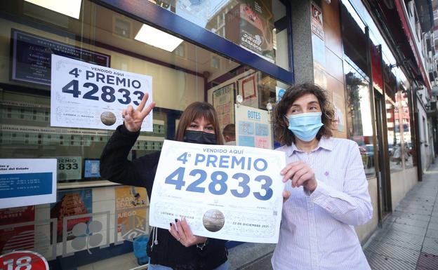 Administración de la calle Valentín Masip, en Oviedo, donde se vendieron 10 décimos del 42833. 