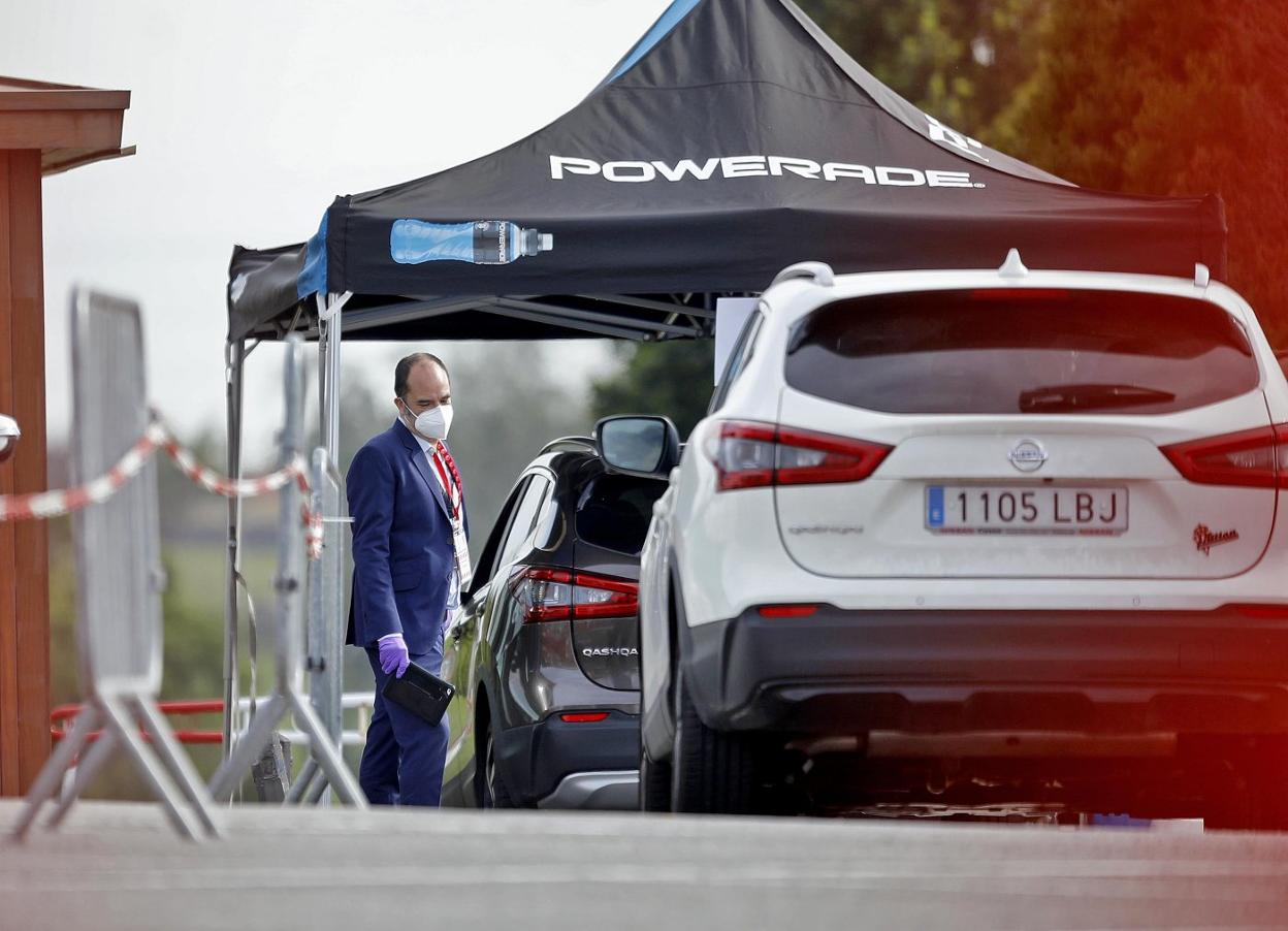 Imagen de uno de los puntos anticovid que se establecieron en Mareo con la irrupción de la pandemia.