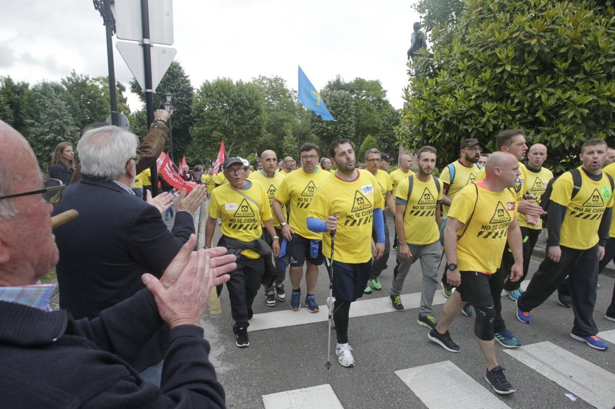 Una de las numerosas manifestaciones protagonizadas por los trabajadores de Alcoa. 