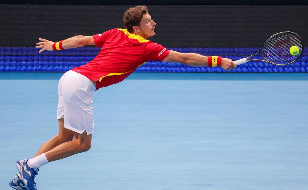 El gijonés Pablo Carreño, durante su partido contra Viktor Durasovic