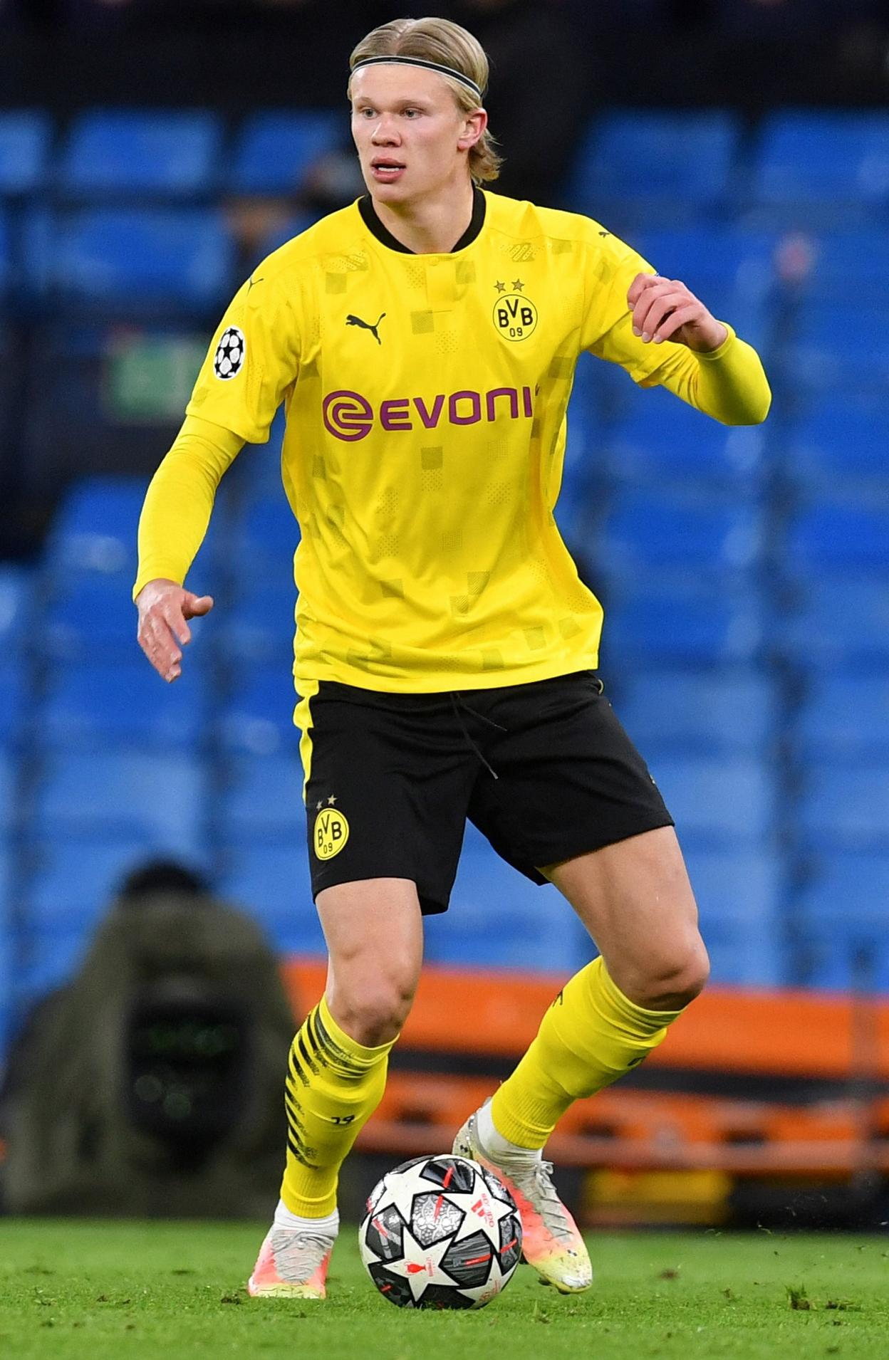 Haaland, en un partido esta temporada con el Dortmund. 