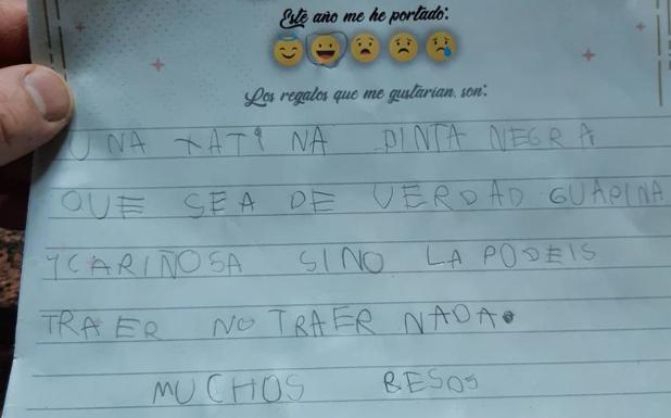 La carta que Mario envió a sus Majestades los Reyes Magos de Oriente. 