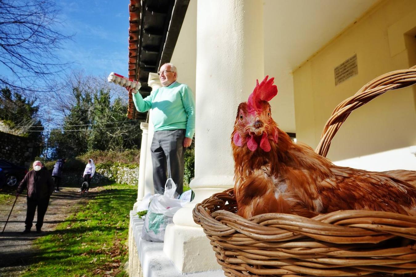 La parroquia de Parres acogió este lunes a sus mascotas para bendecirles con salud y suerte. Se llegaron a ver hasta gallinas y ovejas, entre multitud de perros, en su mayoría, y gatos.