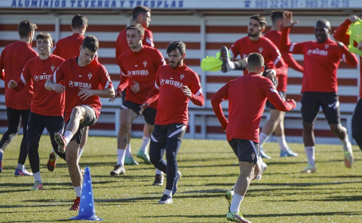 Entrenamiento del Sporting.