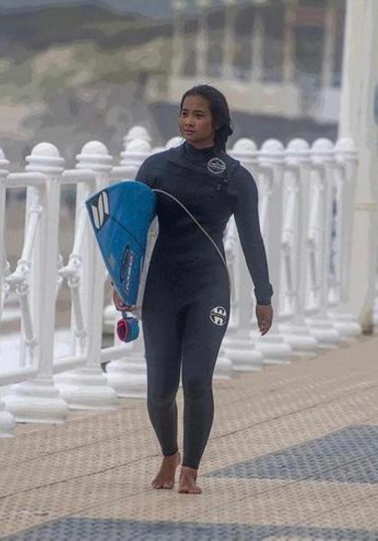 Alicia Takahashi, antes de un entrenamiento. 