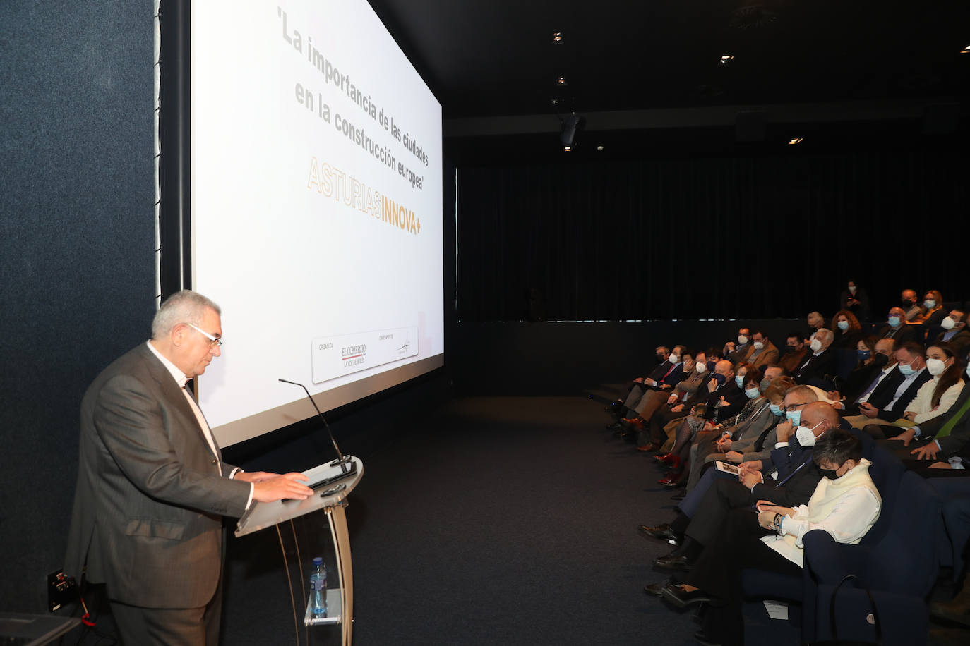 La ministra de Política Territorial y portavoz del Gobierno,Isabel Rodríguez, ha participado este jueves en un acto sobre 'La importancia de las ciudades en la construcción europea. Una visión desde Asturias', en el Centro Niemeyer