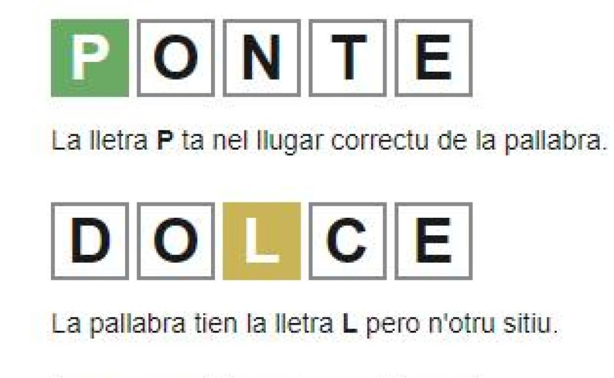 Versión en asturiano de Wordle