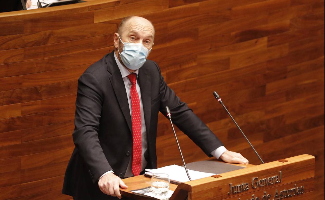 Juuan Cofiño, en un pleno de la Junta General.