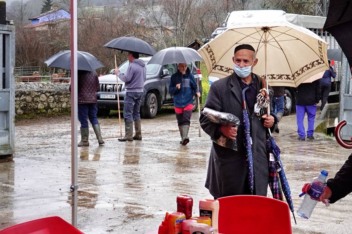 Lluvia, menos reses que ne otras ediciones y preocupación por los costes. Así ha sido la segunda Feria de Corao celebrada este año. Si bien los precios han repuntado ligeramente, el aumento ha sido tímido, de entre 20 y 50 euros según cifraron los profesionales. En este sentido, José Antonio García 'Toño el de Mestas' ha apuntado a una «una ligera subida», si bien ha lamentado que los precios «no acaban de arrancar»