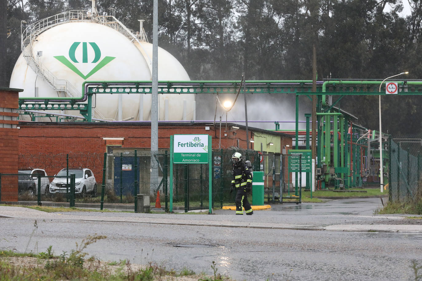 Fotos: Una hipotética fuga de amoniaco en Fertiberia