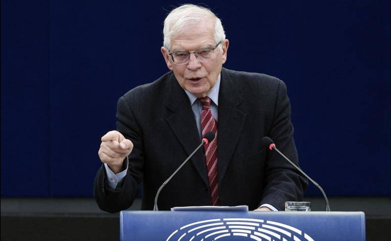Josep Borrell, esta mañana en el Parlamento Europeo.