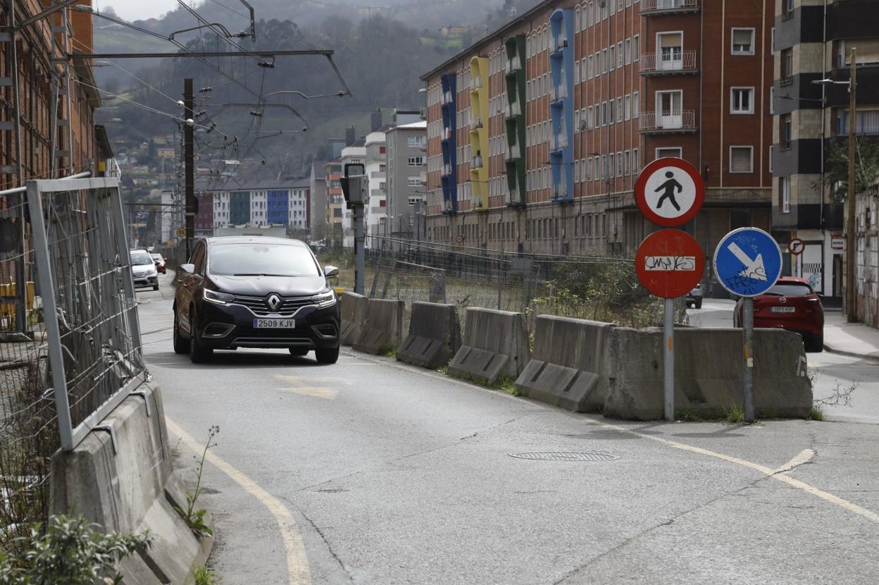 Las obras del soterramiento en el distrito de La Felguera. 