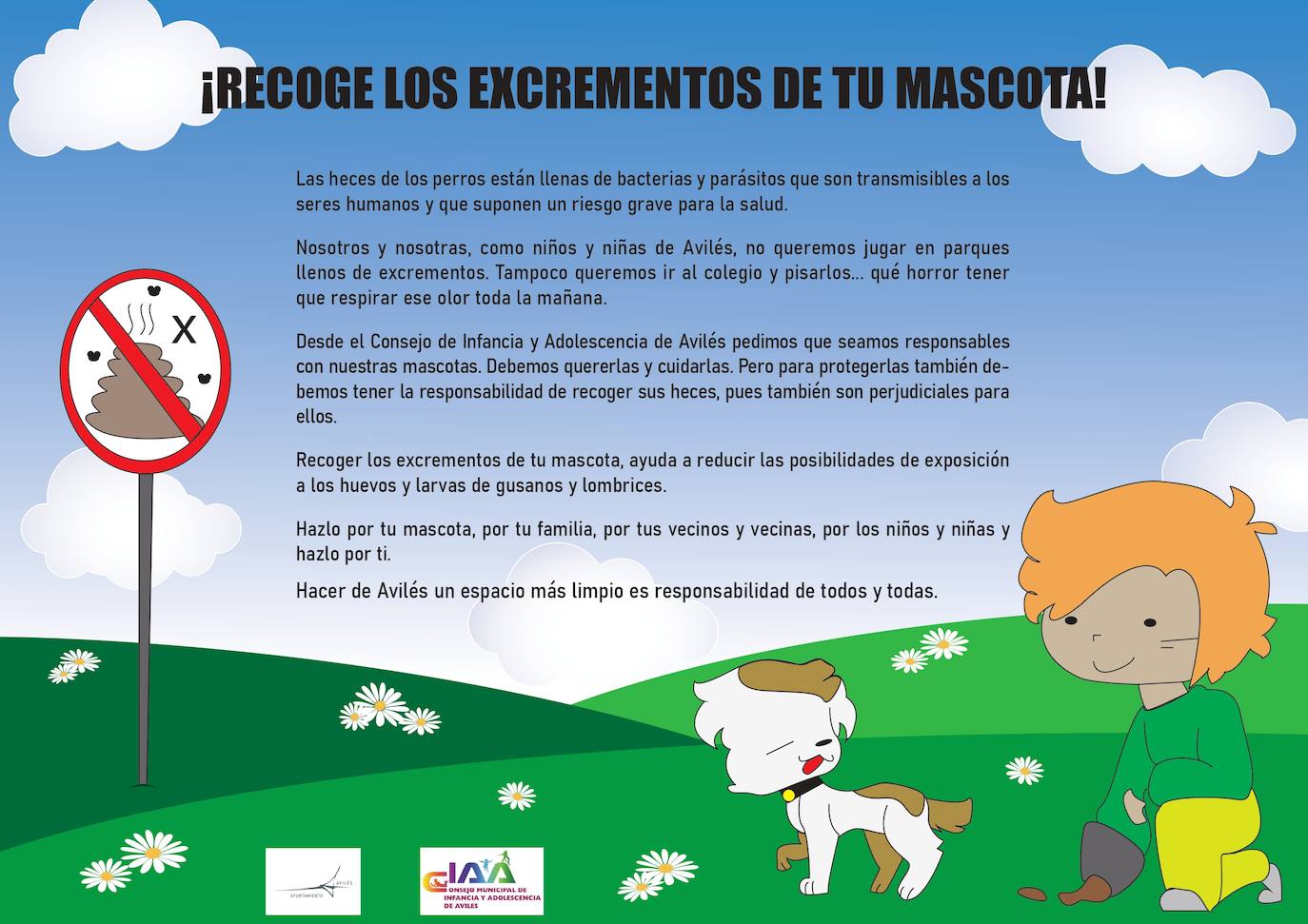 El cartel que han elaborado los alumnos de Llaranes. 