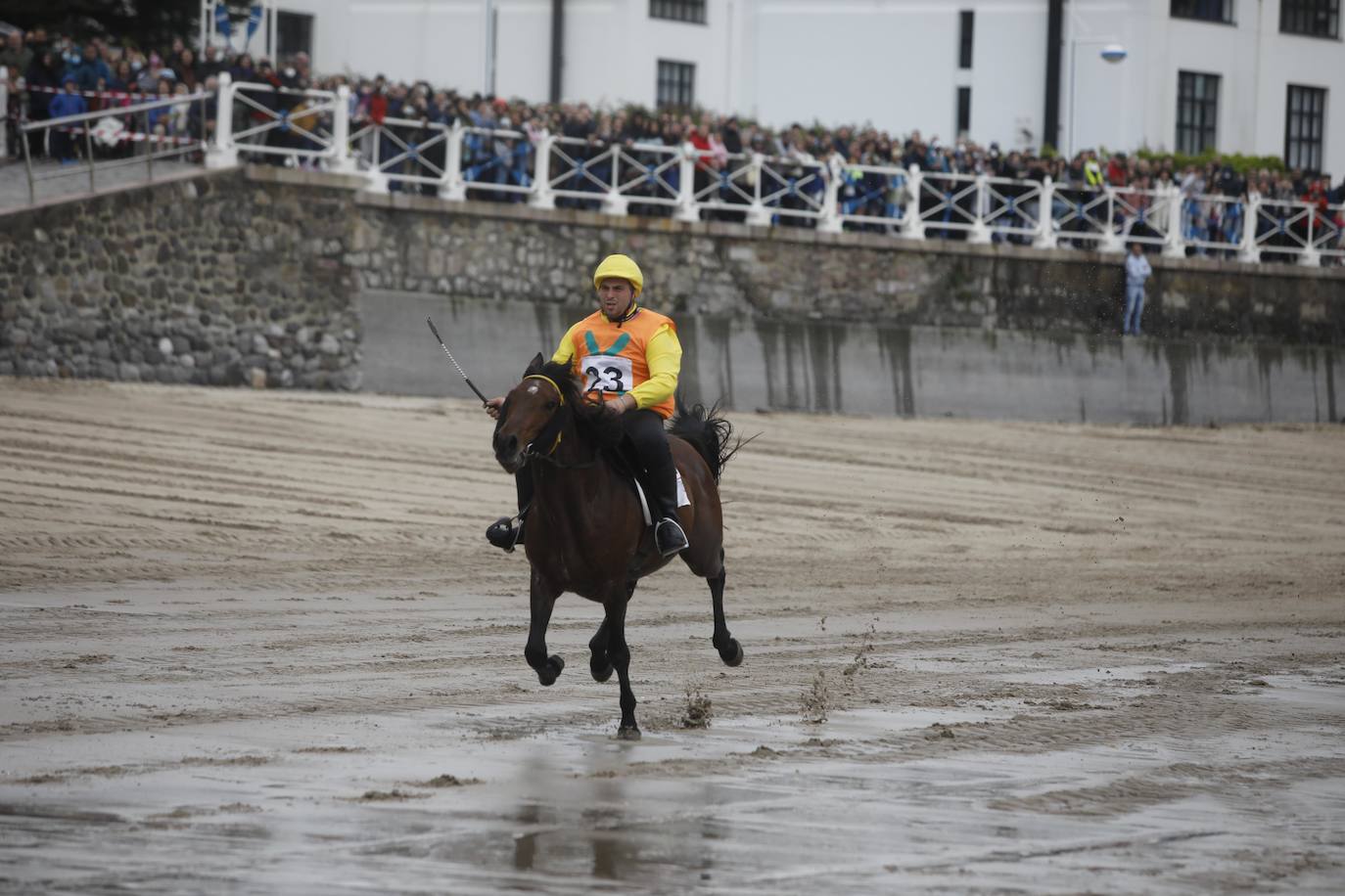 Tras dos años de parón debido a la pandemia, la playa riosellana de Santa Marina vuelve a ser el escenario de la 31 edición de las Carreras de Caballos. Las dos competiciones ecuestres que se celebran este viernes y el sábado cuentan con la participación de más de una treintena de caballos procedentes de Asturias, Galicia, Cantabria y País Vasco. Una prueba hípica de referencia en el norte de España y declarada de interés turístico regional.