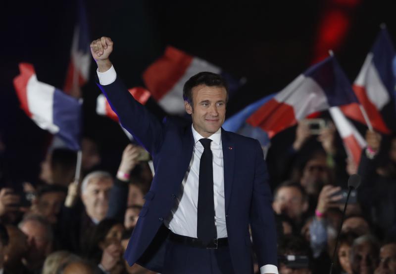 Emmanuel Macron tras ganar las elecciones francesas. 