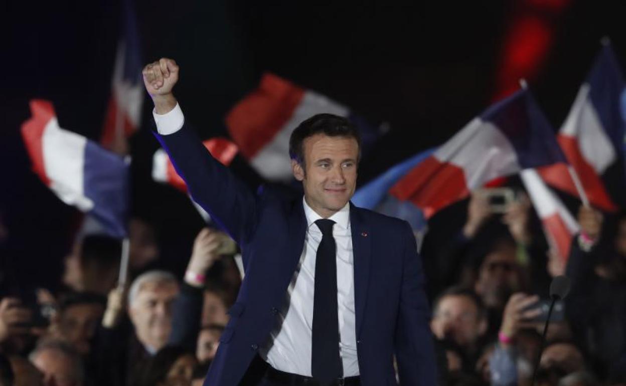 Emmanuel Macron tras ganar las elecciones francesas. 