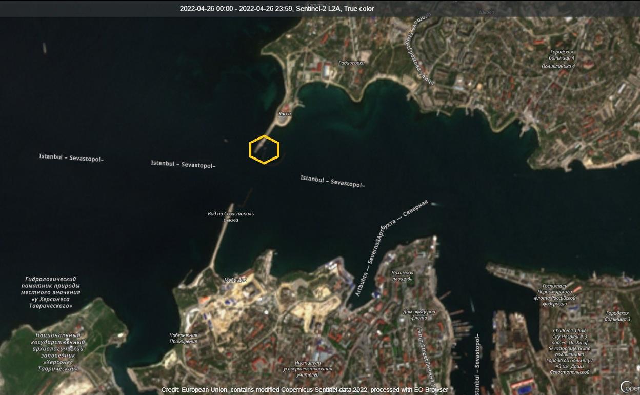 Imagen de satélite del puerto de Sebastopol.