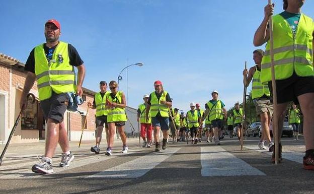 La marcha del carbón, a su paso por Rueda.